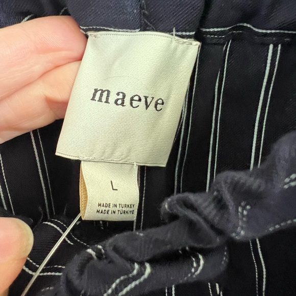 NWT new large Anthropologie Maeve pinstripe bloomer shorts stripe navy blue - Picture 8 of 17